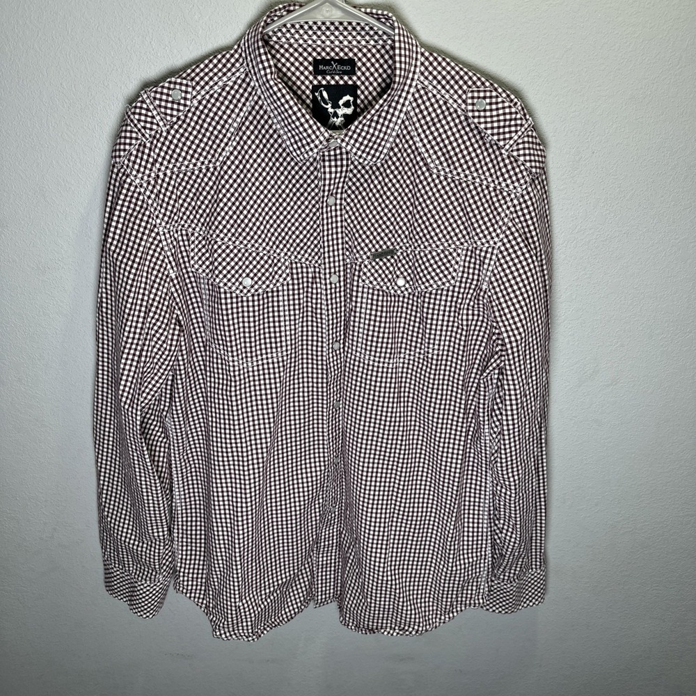 Marc Ecko Cut & Sew Long Sleeve Pearl Snap Button Up Shirt Men's Size XL Western